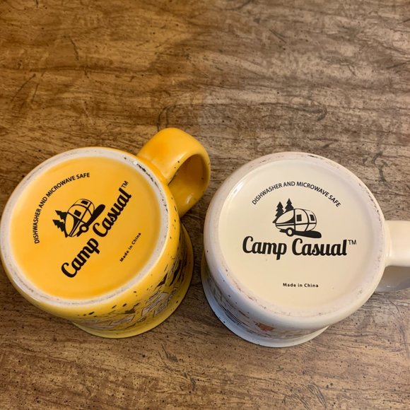 2 CAMP CAUSUAL STURDY CERAMIC COFFEE MUGS - Picture 3 of 4